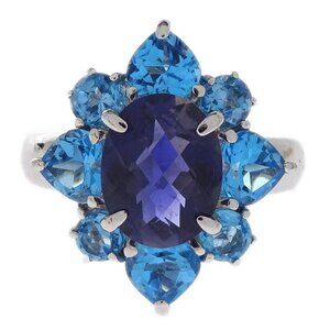 Ring 14KWG Silver Sapphire